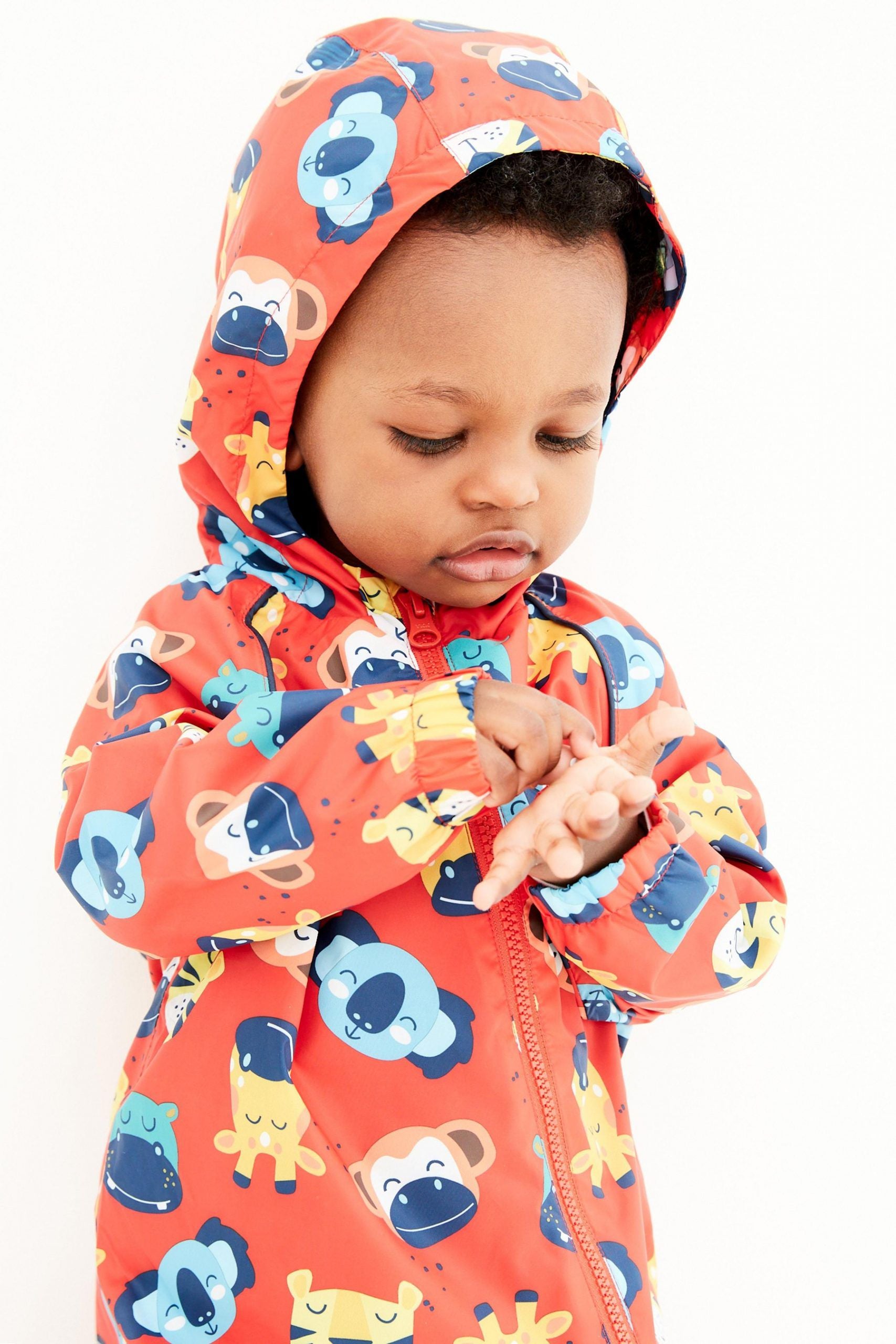 Next - Polar Astarlı Hayvanlar Desenli Çocuk Yağmurluğu - 4-5 Yaş-Dinossi