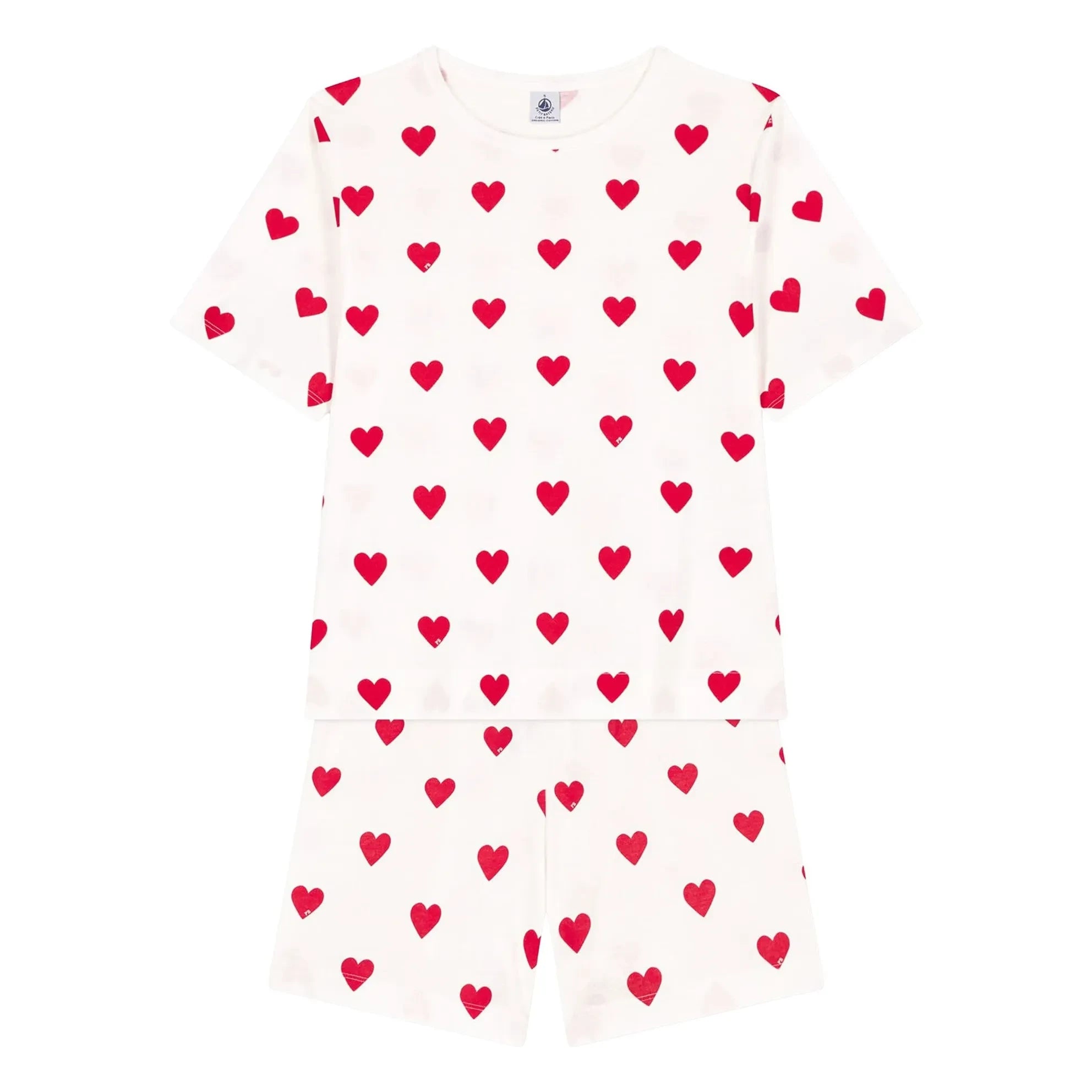 Petit Bateau – Schlafshorts mit Herzchen – Damenkollektion | Weiß