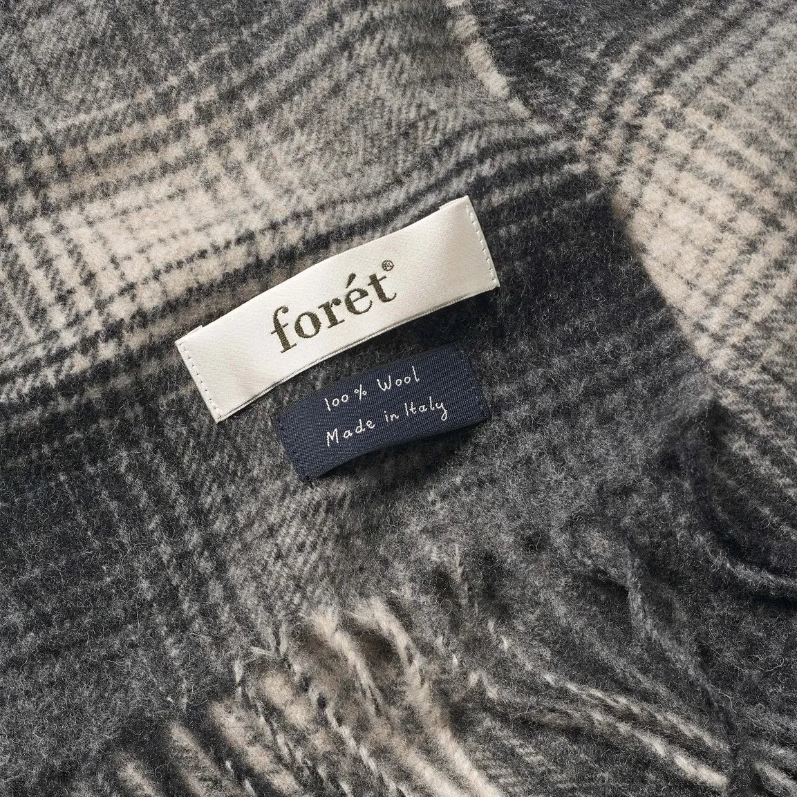 Forét - Yün Ekoseli Atkı | Gri
