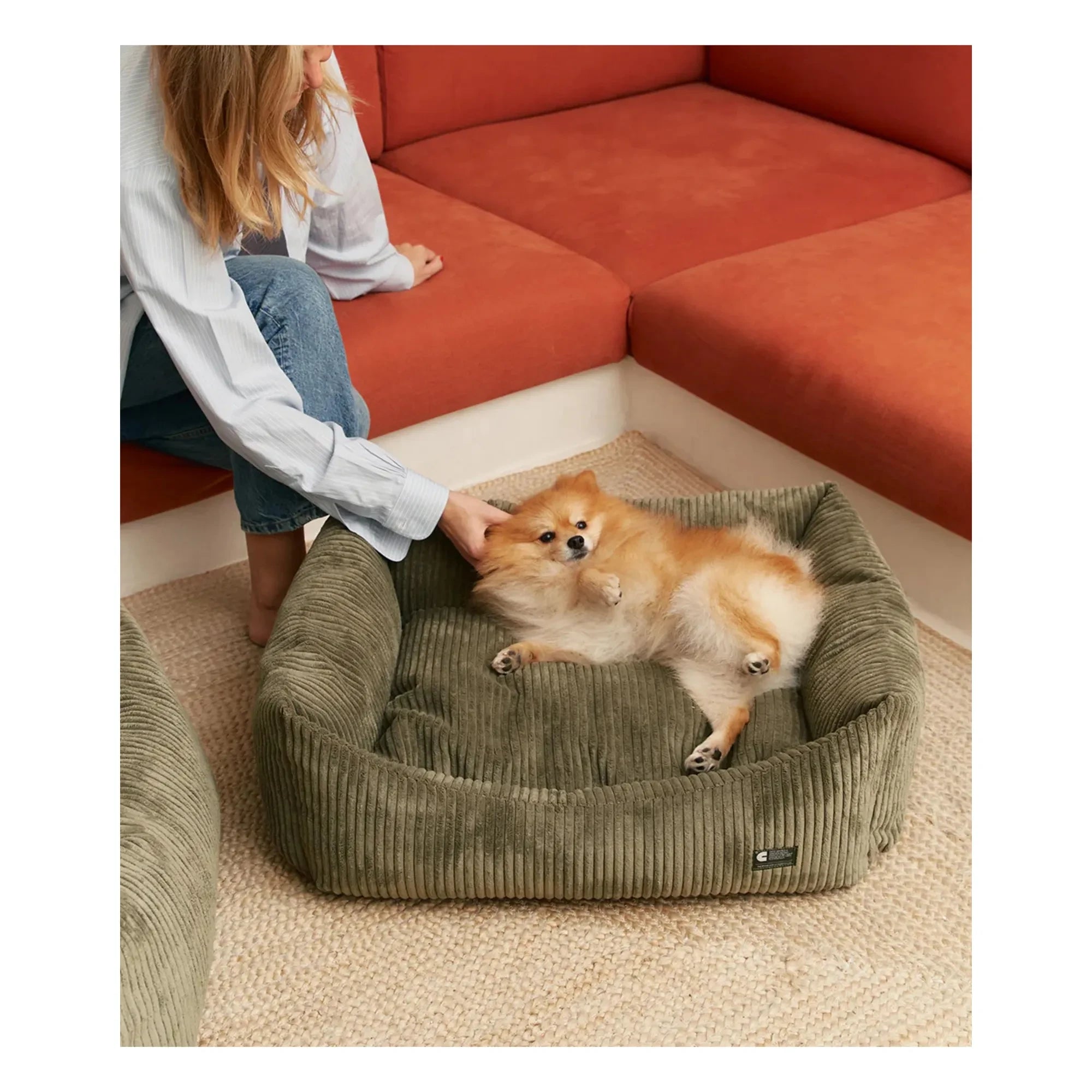 Cafide - Snozy Samt Hundebett | Grün