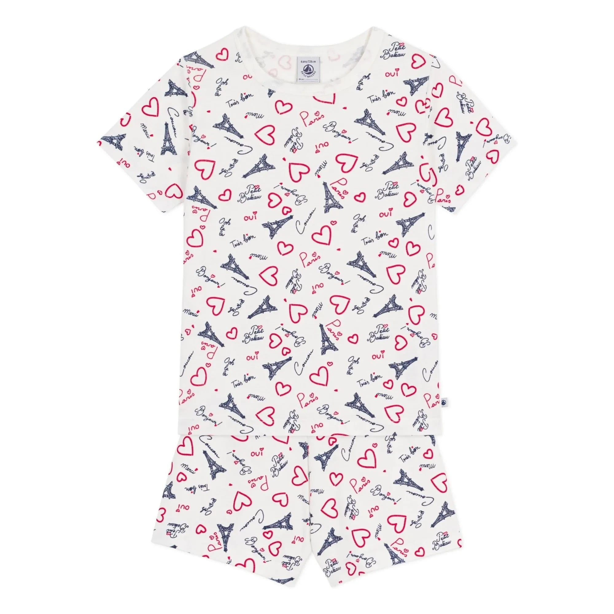 Petit Bateau - Pyjama Short Paris | Beyaz
