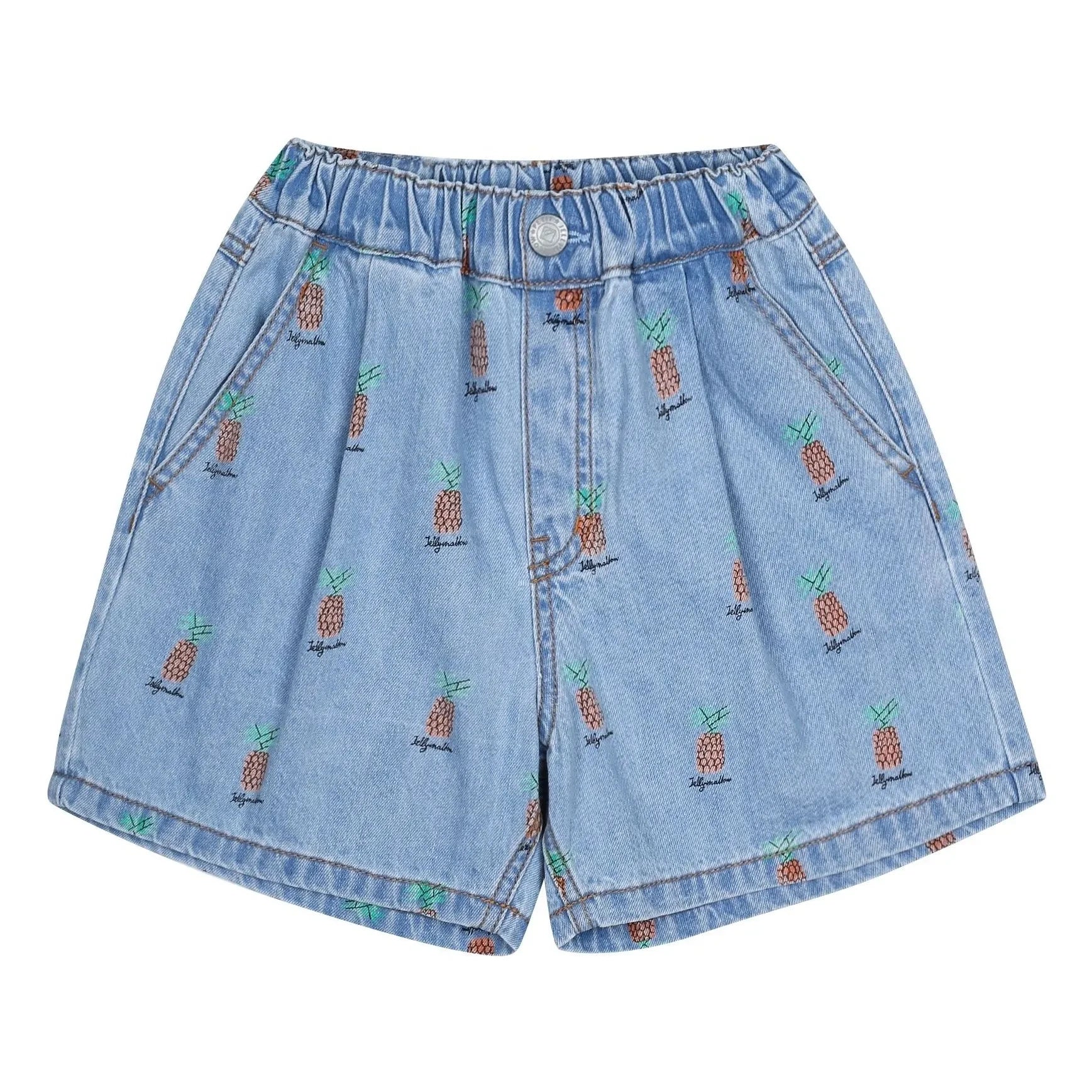 Jelly Mallow - Denim Ananas Şort | Mavi