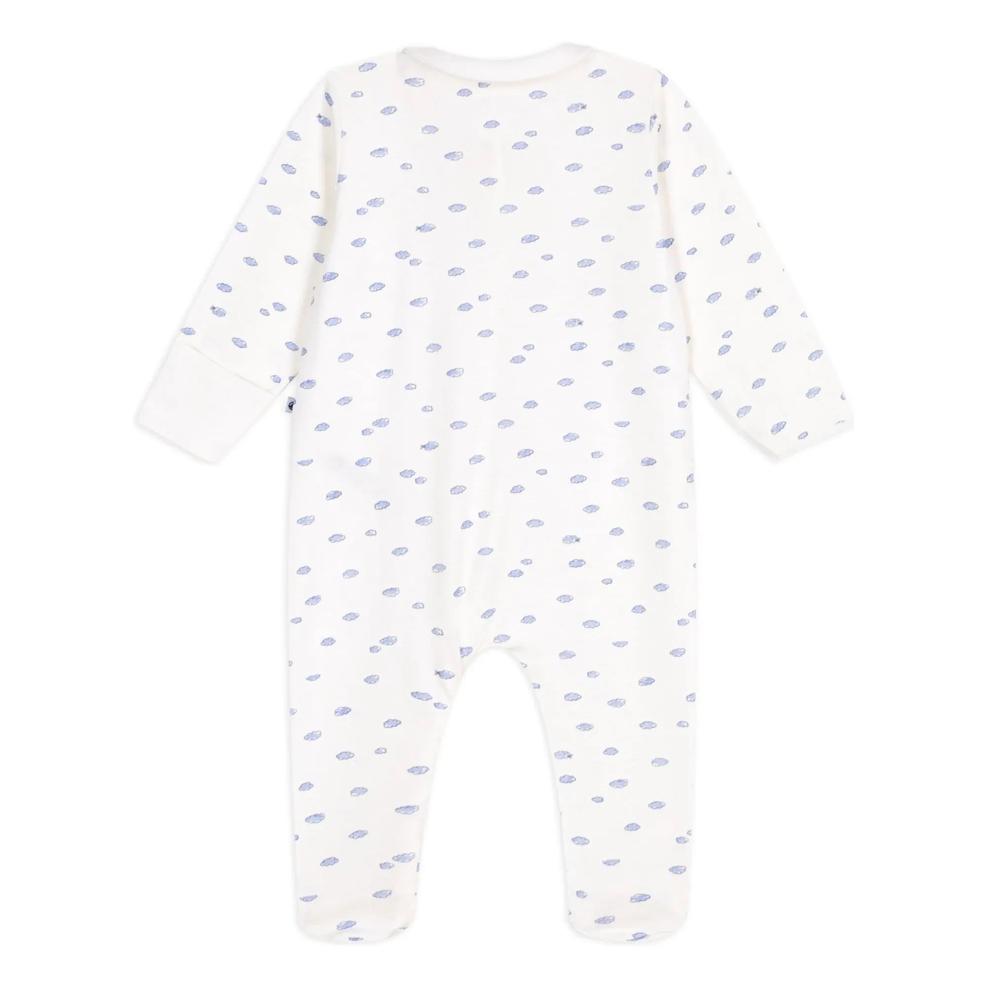 Petit Bateau - Cloud Organic Cotton Zip-Up Pajamas | White