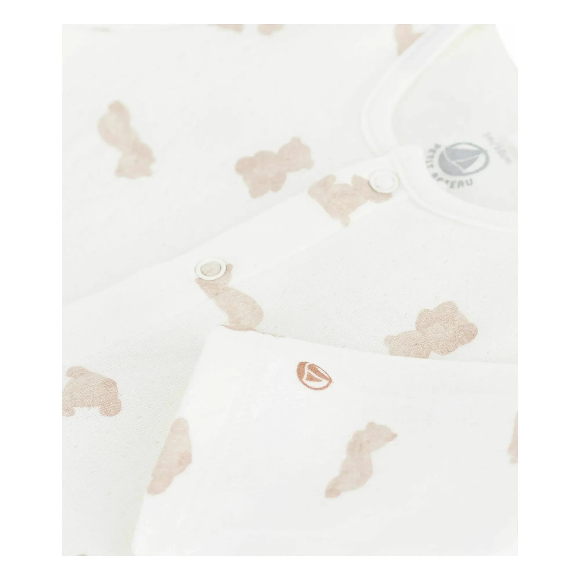 Petit Bateau - Dors Bien Oursons organik pamuklu pijama | Beyaz