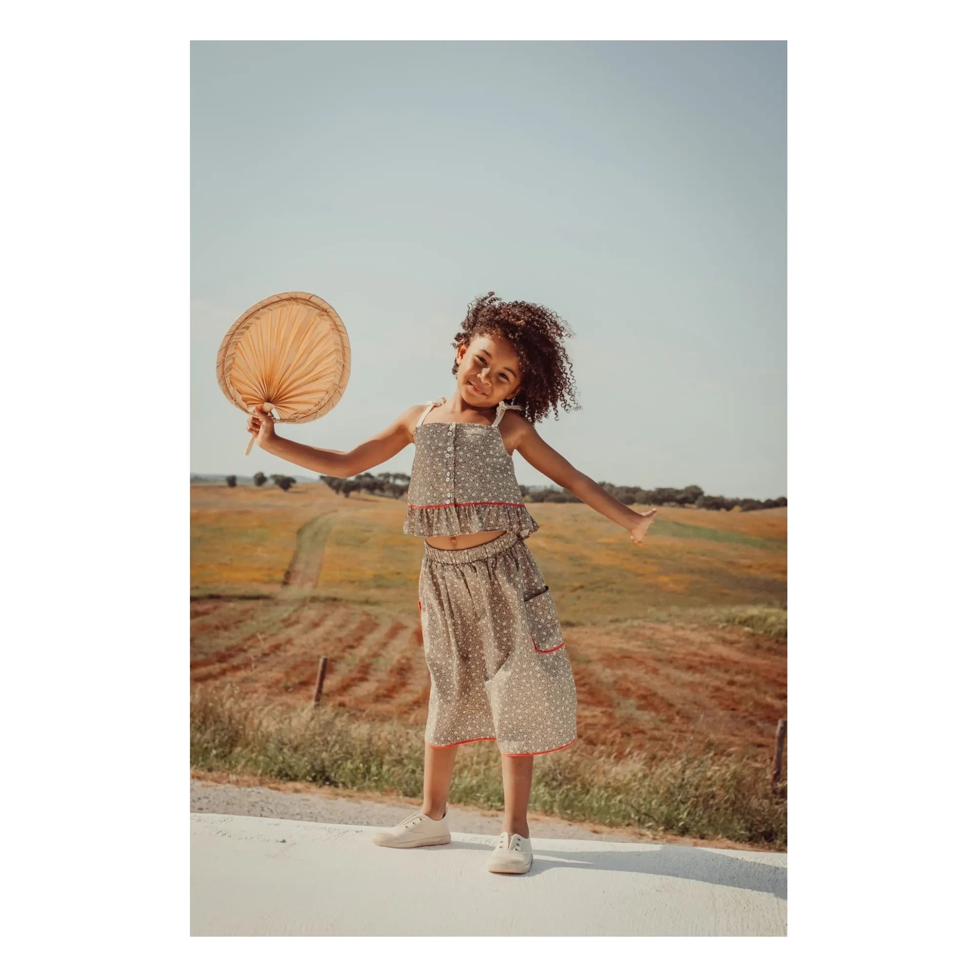THE LiTTLE POETS - Amália Nature embroidered skirt | Khaki brown