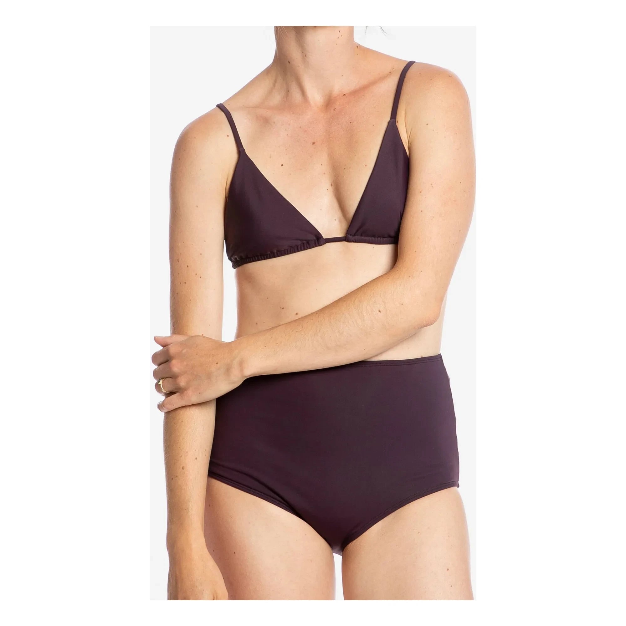 Matona - Dreieck-Jersey-Top recycelte Fasern | Aubergine