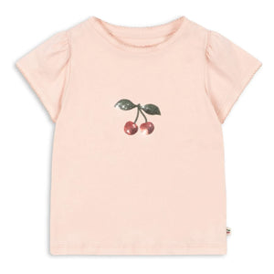Konges Sløjd - Famo Cherry Organik Pamuk Tişört | Pembe