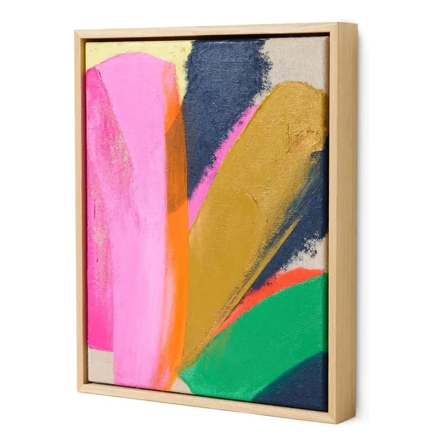 HKliving - Abstract framed painting Bright Lights | Pink
