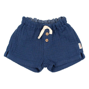 Búho – Shorts aus Baumwollgaze | Marineblau