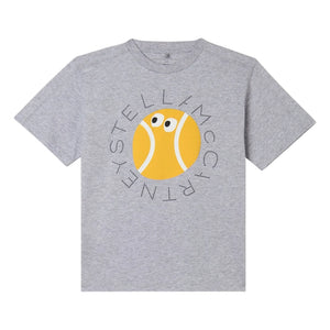 Stella McCartney Kids - Stella Tennis organik pamuklu T-shirt | Heather grey