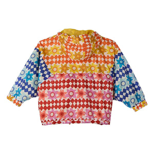 Fabula - Damier Fleurs Rüzgarlık | Turuncu