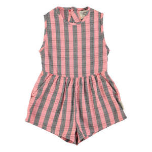 Piupiuchick - Striped Organic Cotton Jumpsuit | Pink
