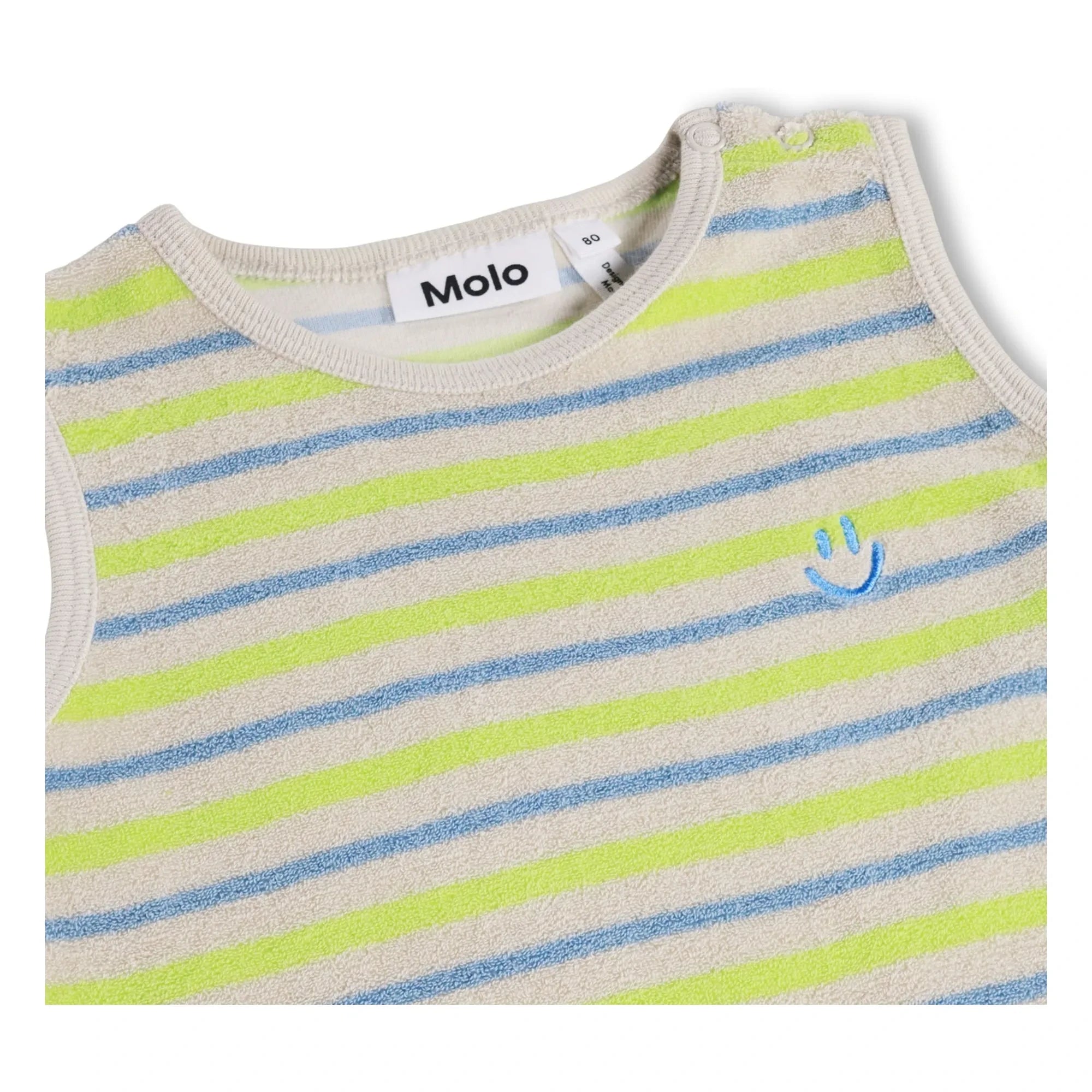 Molo - Gestreifter Fu Playsuit aus Bio-Baumwolle | Ecru