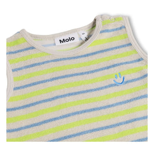 Molo - Gestreifter Fu Playsuit aus Bio-Baumwolle | Ecru