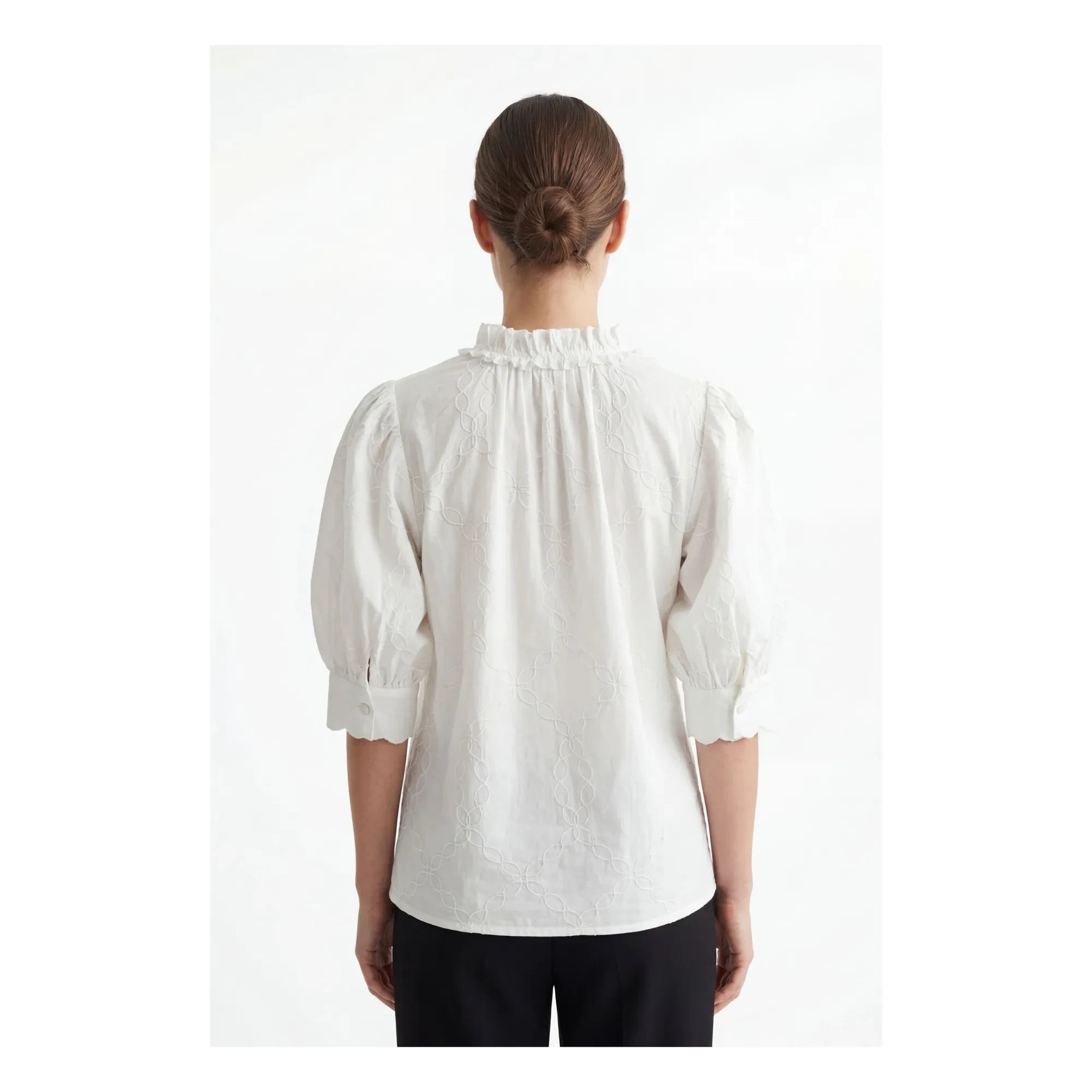 BELLEPIECE - Belem bestickte Baumwollbluse | Weiß
