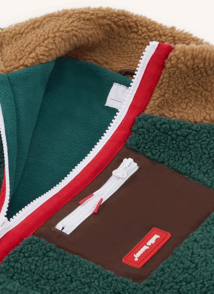 Hello Hossy - Giacca in pile con zip | Verde