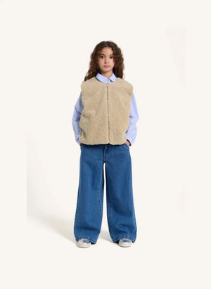 Smallable Kid - Jude ärmellose Sherpa-Jacke | Beige