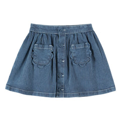 Emile et Ida - Gestreifter Jeansrock | Blau