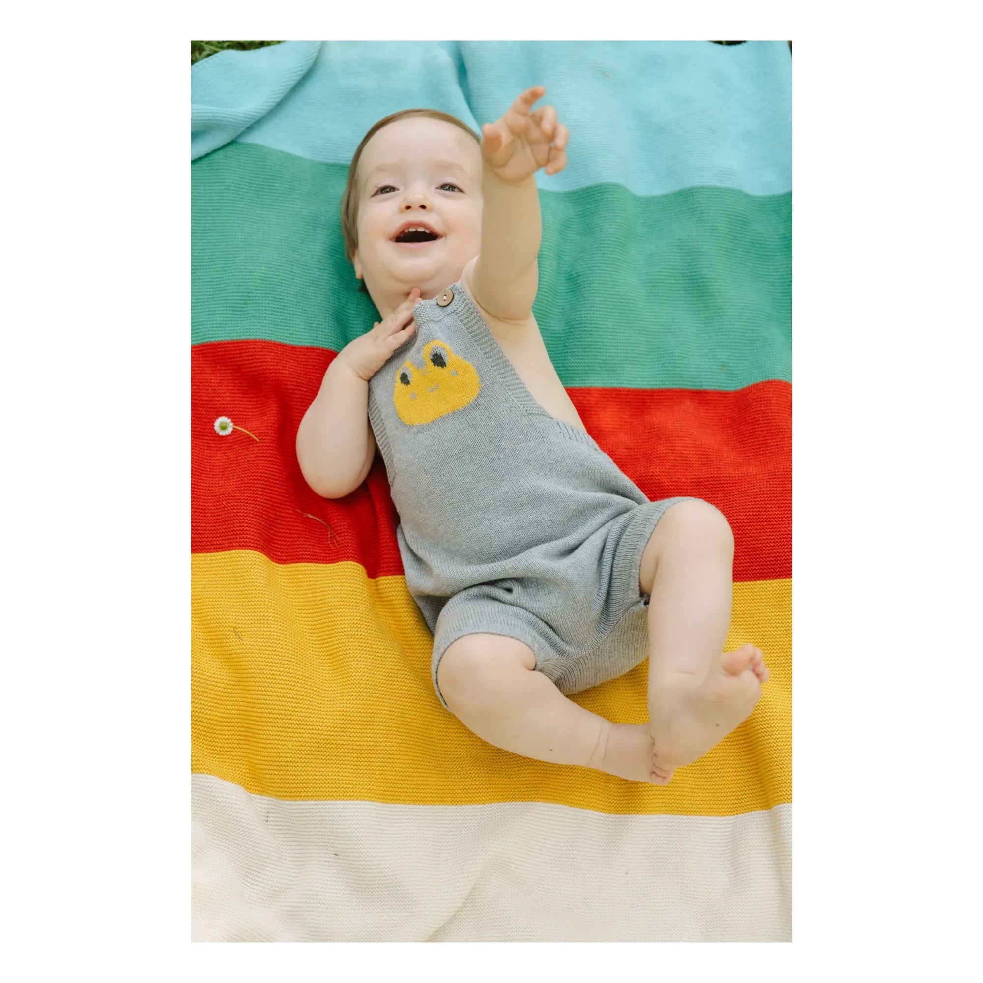 Bayiri - Regenbogen Bio-Baumwoll-Decke | Türkis
