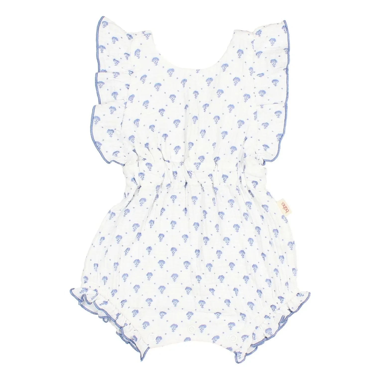 Búho - Bali Shorts aus Baumwoll-Musselin mit Blumenmuster | Indigoblau