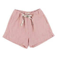 Babe & Tess - Stella Striped Floral Drawstring Shorts | Red