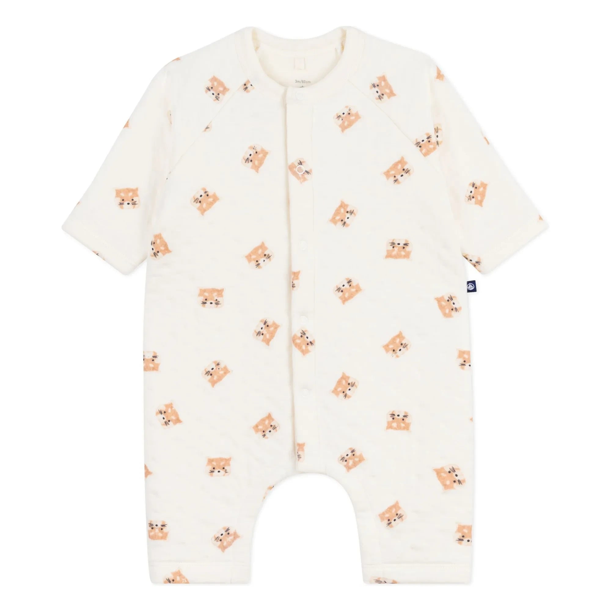 Petit Bateau - Overall mit Katzenmotiv in Ecru