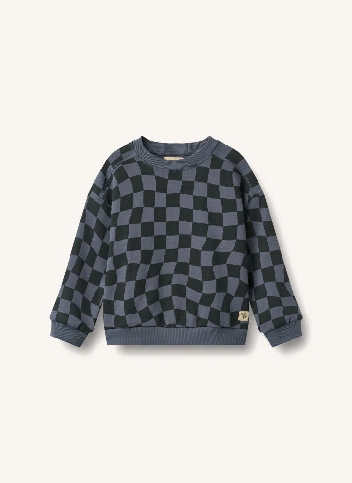 Wheat - Sandro Damier Organik Pamuklu Sweatshirt | Siyah