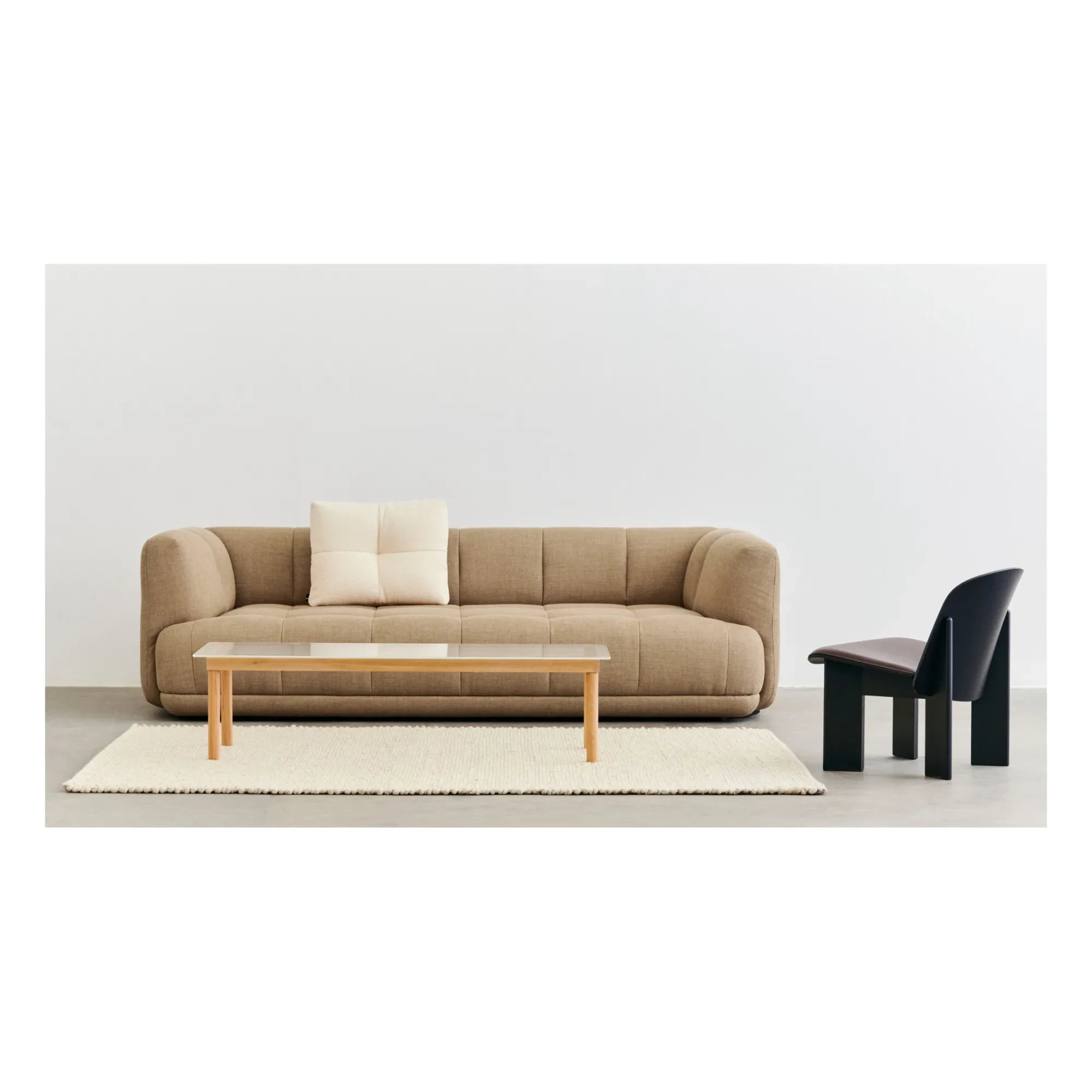 Hay - Kofi Striped Glass Coffee Table, Oak Base | Oak