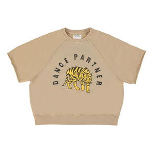 Sisters Department - Violette Organik pamuklu kısa kollu sweatshirt | Kahverengi