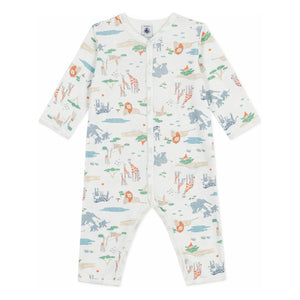 Petit Bateau - Strampler Savanne Pyjama | Weiß