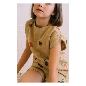 Studio Bohème - Praslin Watermelon Cotton Gauze T-Shirt | Sage