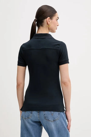 Barbour yaka detaylı kadın pamuklu elastan polo tişört