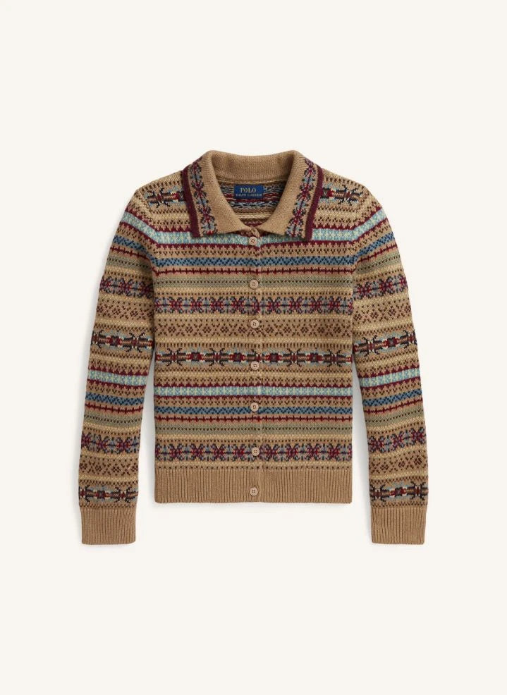 Ralph Lauren - Jacquard-Strickjacke | Braun