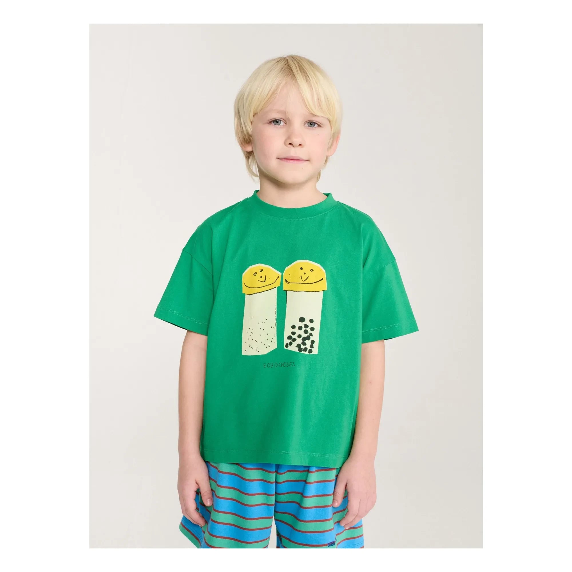Bobo Choses - Salt and Pepper Organic Cotton T-Shirt and Shorts Set | Green