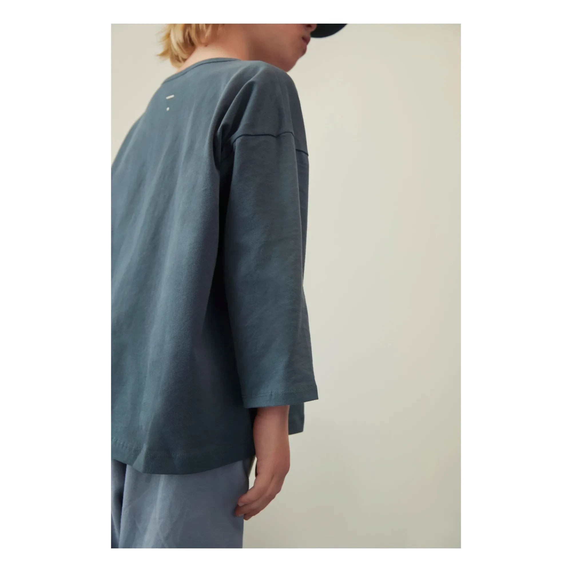 Gray Label - 3/4 Sleeve Organic Cotton T-Shirt | Gray Blue