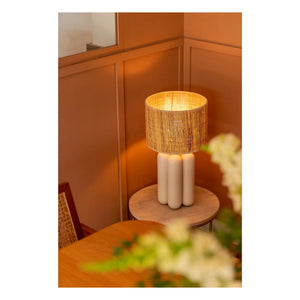 Cosin - Raffia Lampshade Table Lamp Charlotte | Cream
