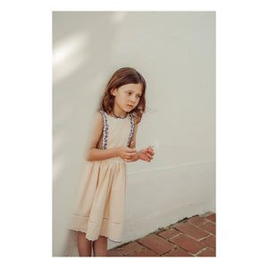 THE LiTTLE POETS - Teresa Carreaux Embroidered Dress | Pale yellow