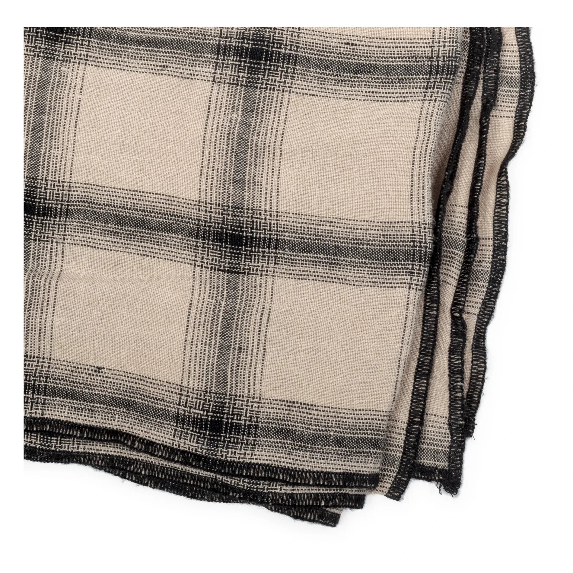 Le Monde Sauvage - karierte Tischdecke aus gewaschenem Leinen Highlands | Beige-Rosa