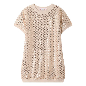 Bonpoint - Marlise Wool Metallic Dress | Pale Pink