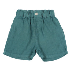 Búho - Bermuda-Shorts aus Leinen | Pfauenblau