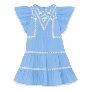 Tartine et Chocolat - Ruffled Lace Dress | Azure Blue