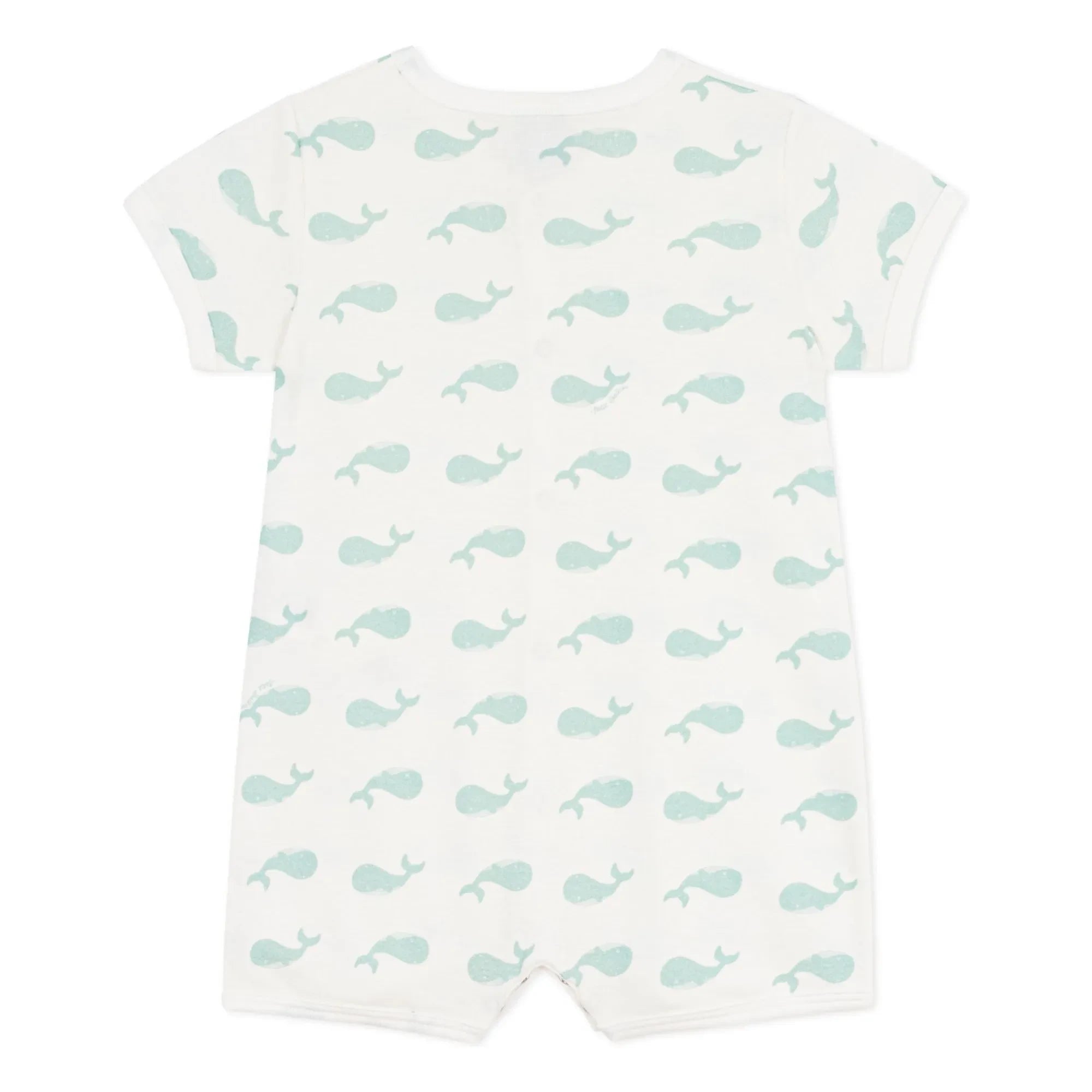 Petit Bateau - Whale Kombishort Pijama | Beyaz
