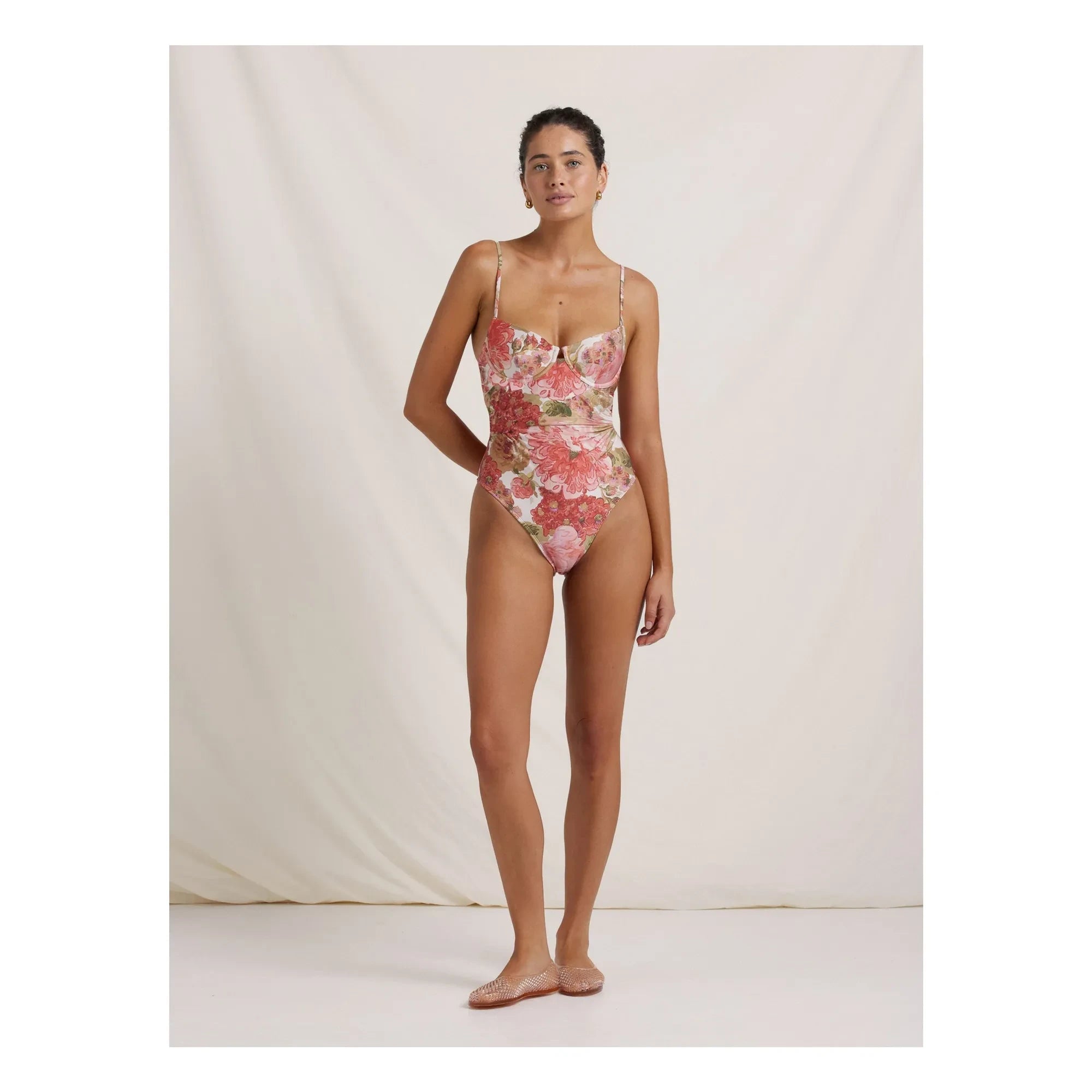 Peony – Klassischer einteiliger Badeanzug | Pink
