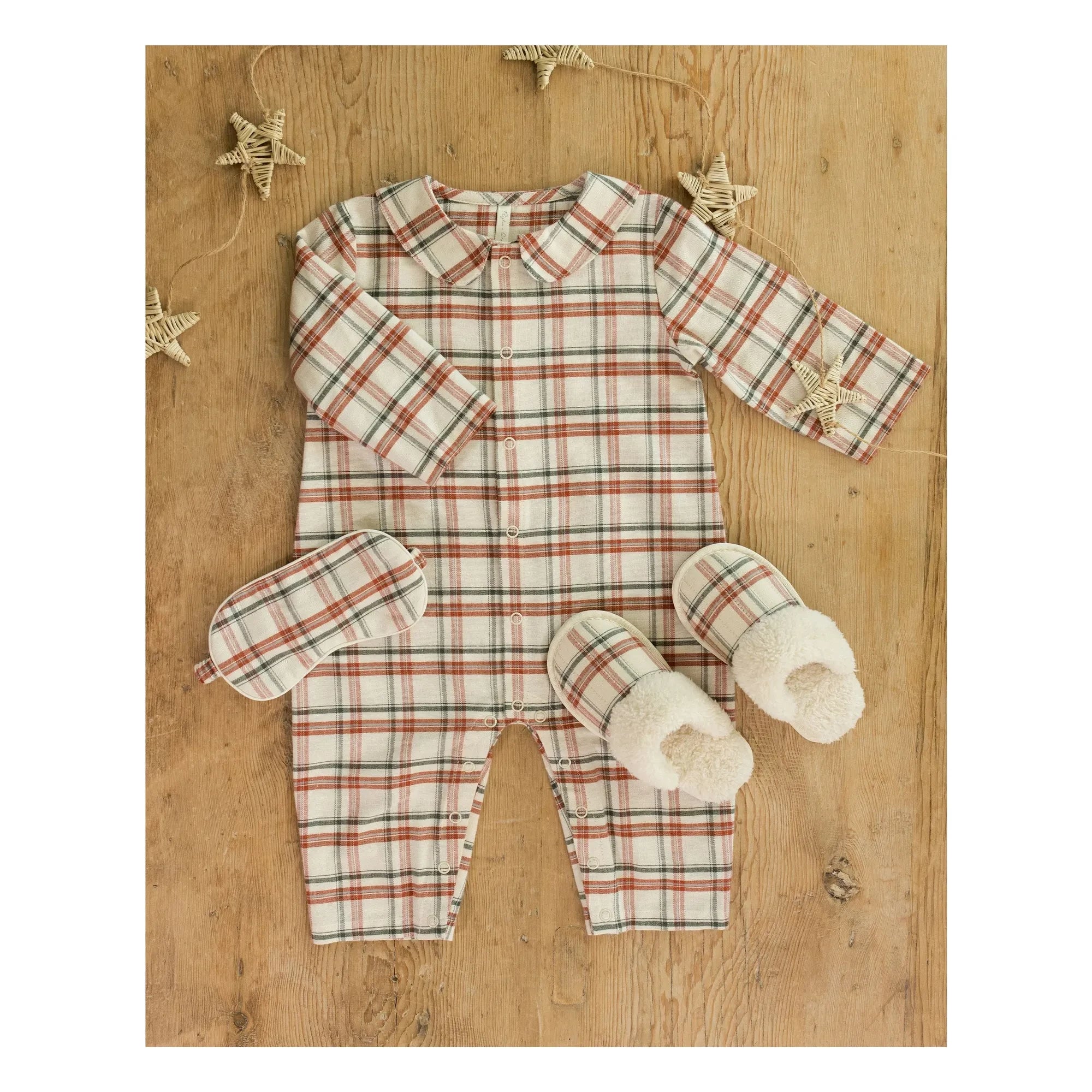 Rylee + Cru - Holiday Flanell-Hausschuh | Ecru
