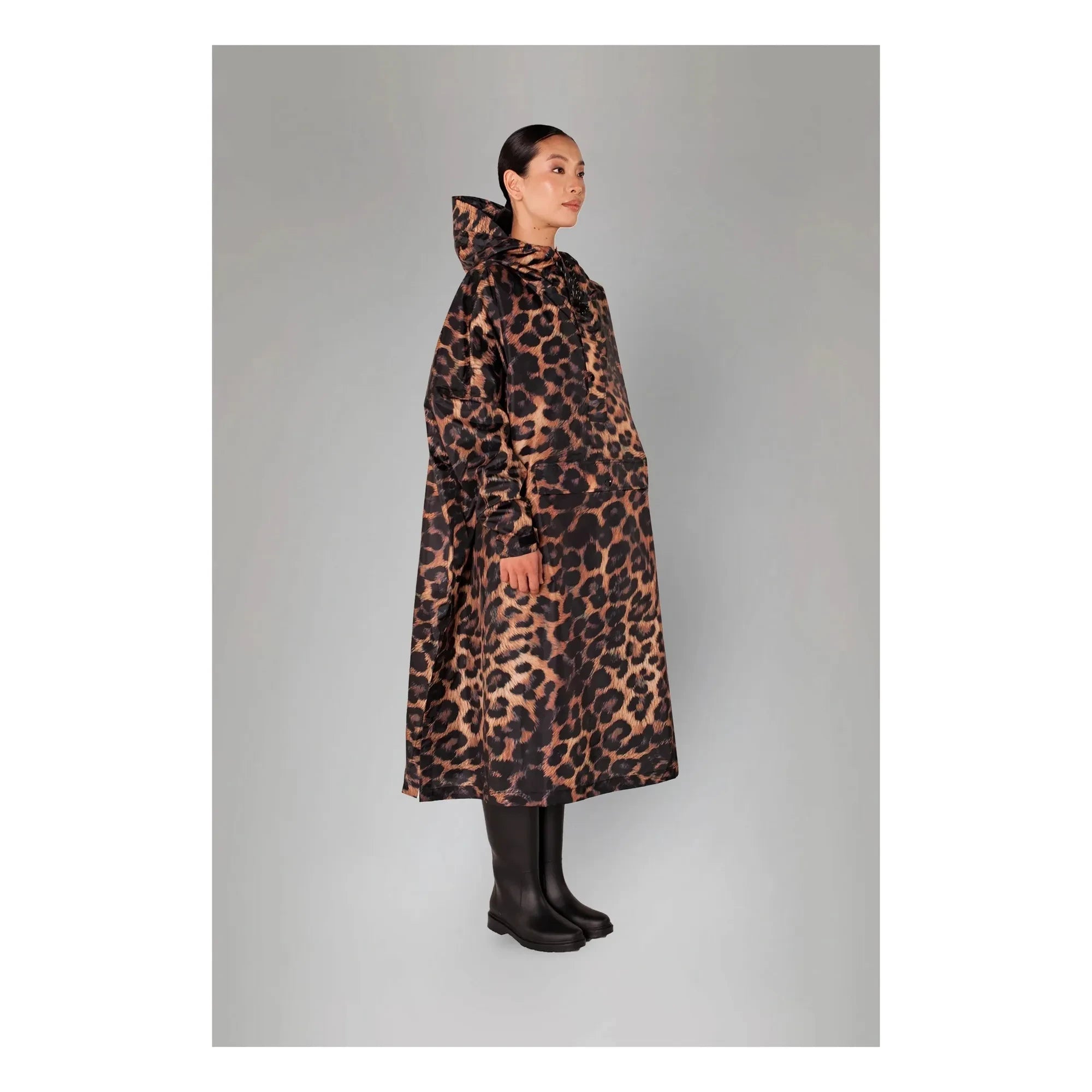 Rainkiss - Dark Leopard Waterproof Cape - Women's Collection | Brown