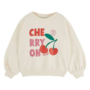 Emile et Ida - Cherry organik pamuk sweatshirt | Ecru