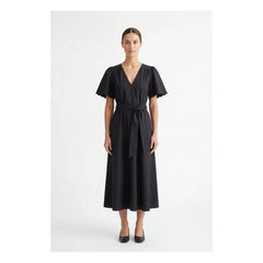 BELLEPIECE - Samos Baumwoll-Popeline-Kleid | Schwarz