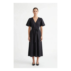 BELLEPIECE - Samos Baumwoll-Popeline-Kleid | Schwarz
