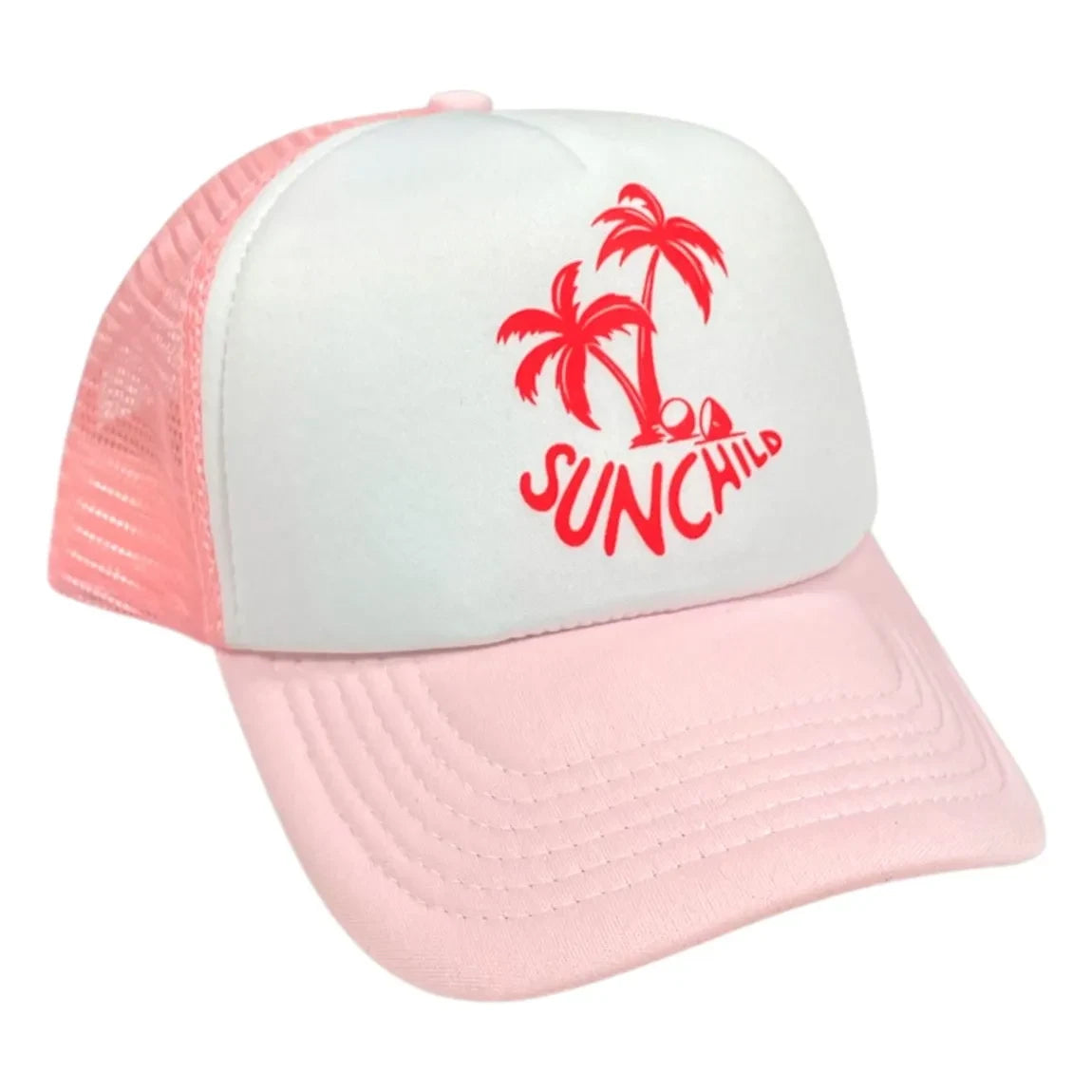 Sunchild - Palmtree Trucker Şapka | Pudra pembe