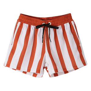 Fabula – Nino Gestreifte Badeshorts | Terrakotta